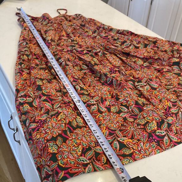 J. Crew 100% Cotton Tie Back Muted Multicolor Floral Sleeveless maxi Dress Sz 8 - Picture 8 of 11